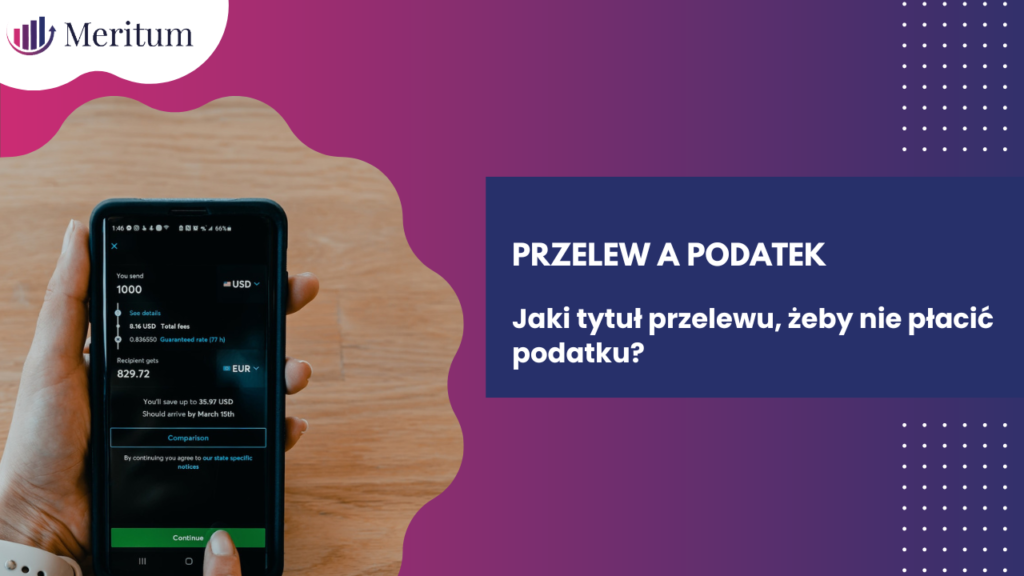 jaki tytuł przelewu żeby nie płacić podatku